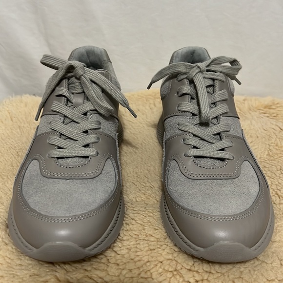 O by Everlane The Trainer Woman’s 9 Mens 7 Gray Leather Lace Up Sneaker - Picture 3 of 11
